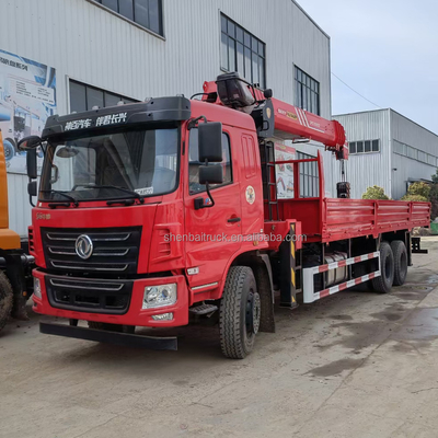 TRUCK CRANE DONGFENG 6X4 10 Wheels Lorry Straight Telescopic Boom Cargo Truck Mounted Crane With 12Ton 5 Section Hydraulic Lift Arm For Sale