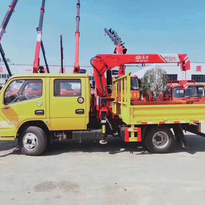 TRUCK CRANE Dongfeng Dollicar 4x2 6 Wheels Lorry Straight Telescopic Boom Cargo Truck Mounted Crane With 3.2 Ton Lift Hydraulic For Sale