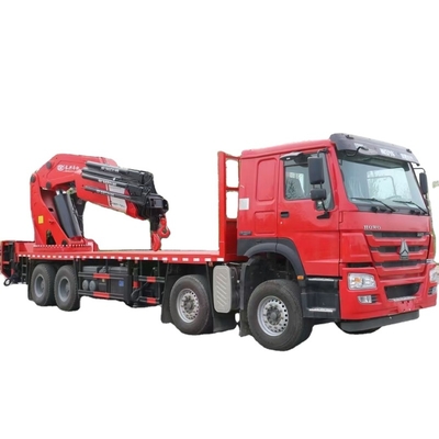 TRUCK sino-truk HOWO truck 110ton boom crane flatbed trucks of CRANE manufacture supply customized truck mounted cranes for sale