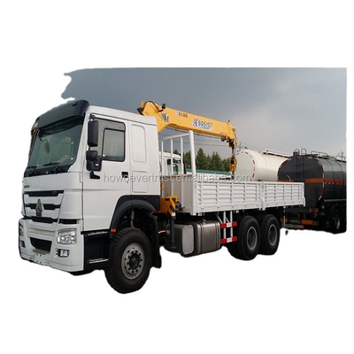 TRUCK CRANE Low price 371hp SINOTRUK HOWO telescopic cargo boom truck mounted crane 10 ton truck with crane for sale
