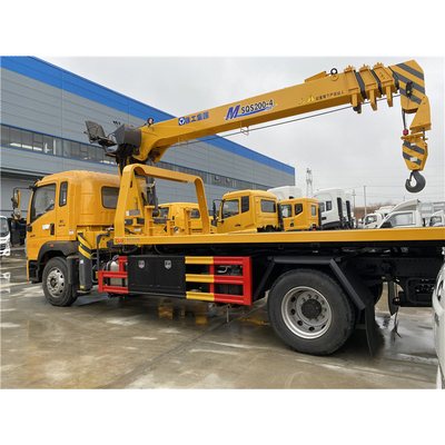 Road Rescue SINOTRUK HOWO Wrecker Truck 8 Ton Rollback Car Carrier Tow Truck Mounted Crane Sale Peru